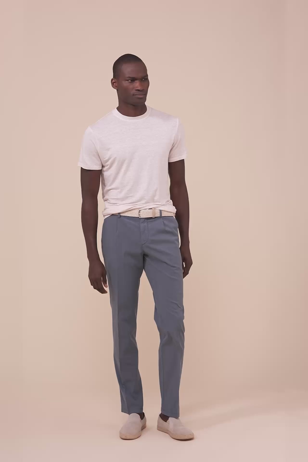 Yale Stretch Cotton Old Pants - PETROLEUM
