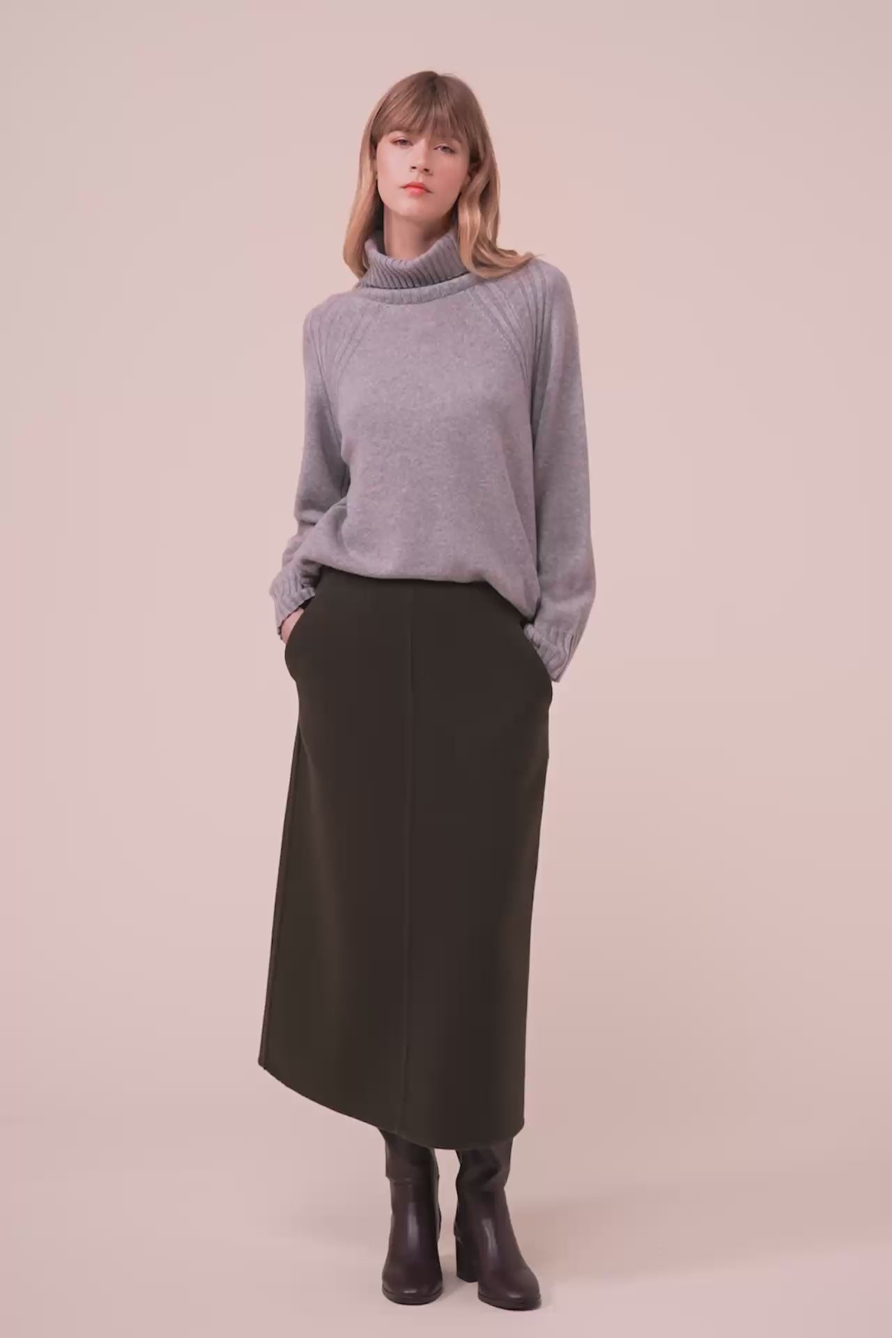 Suzi dolcevita in cashmere Cash - GRAY