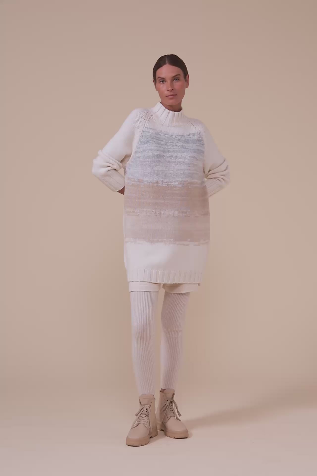 Bordogna Cashmere Intarsia High Neck - DUNES