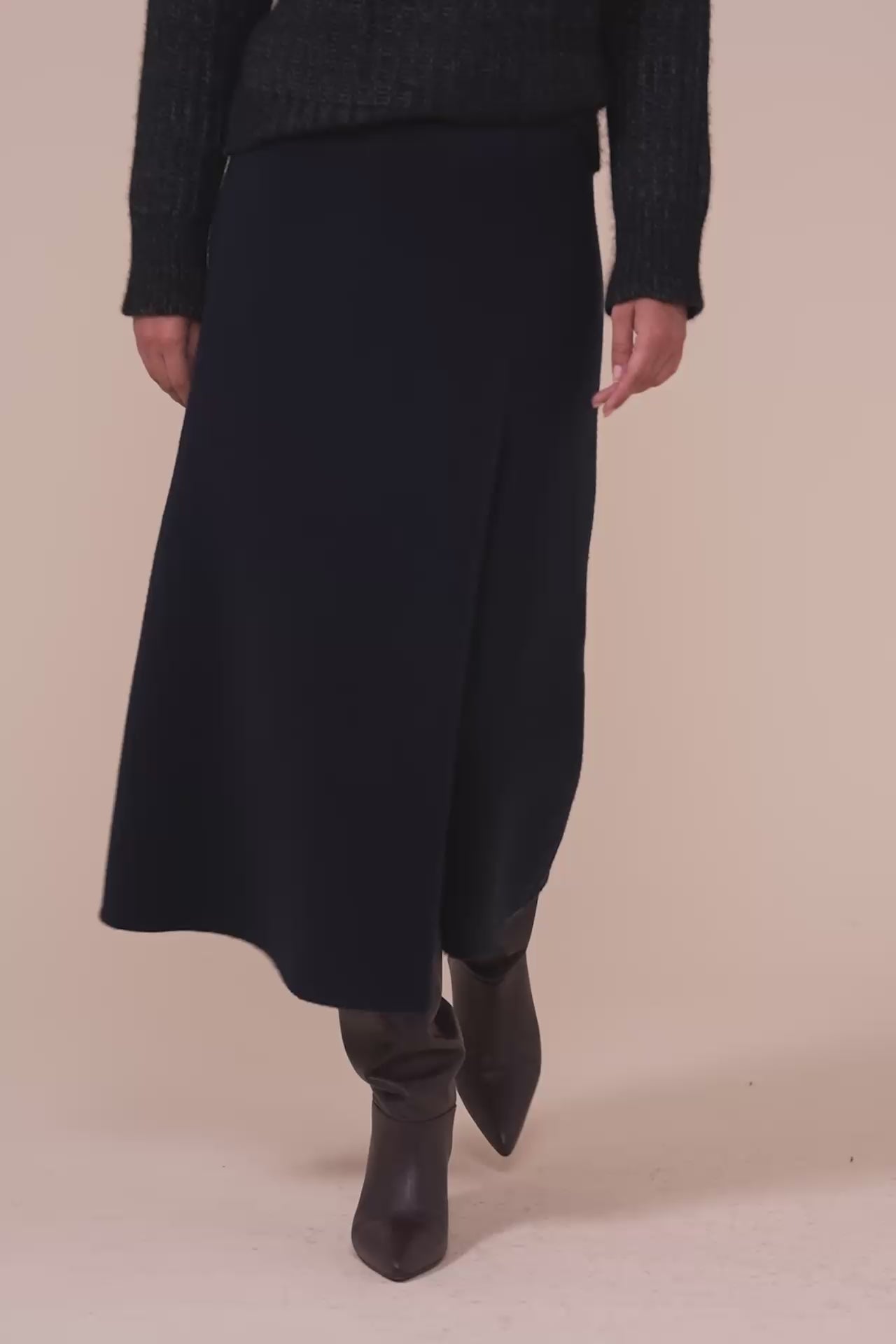 Larimar Wool and Cashmere Pencil Skirt - MIDNIGHTBLUE