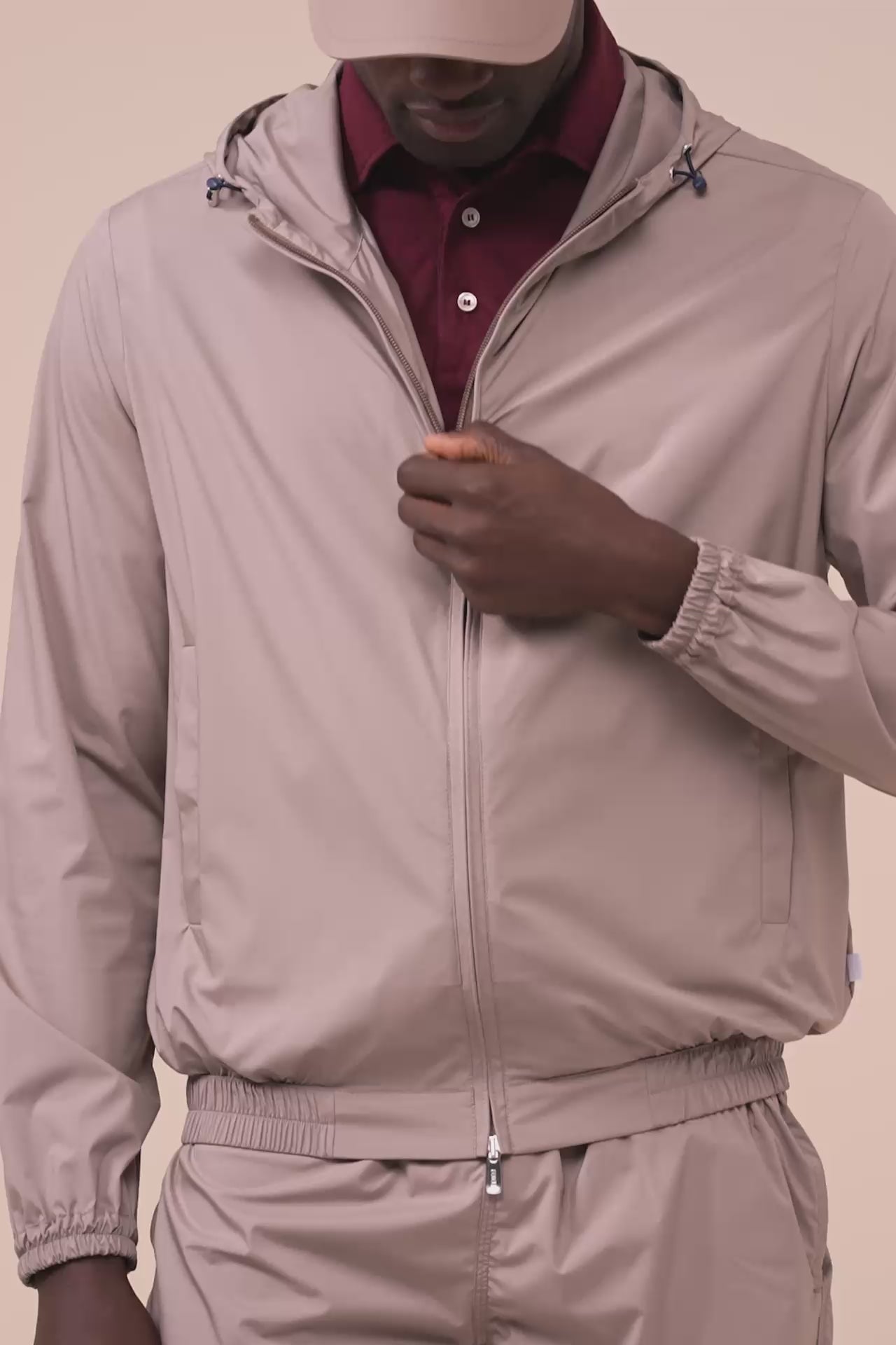 Zoom K-way in Airstop con cappuccio - DARKKHAKI