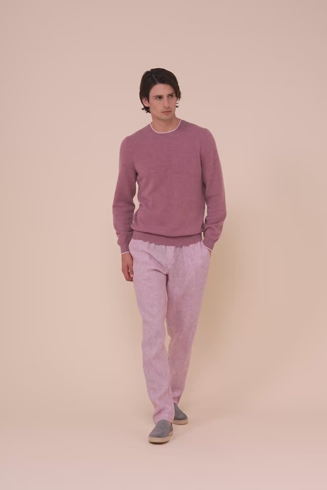 Argentina Persia Cashmere Spring Crewneck - Bicolor - RASPBERRYMELANGE