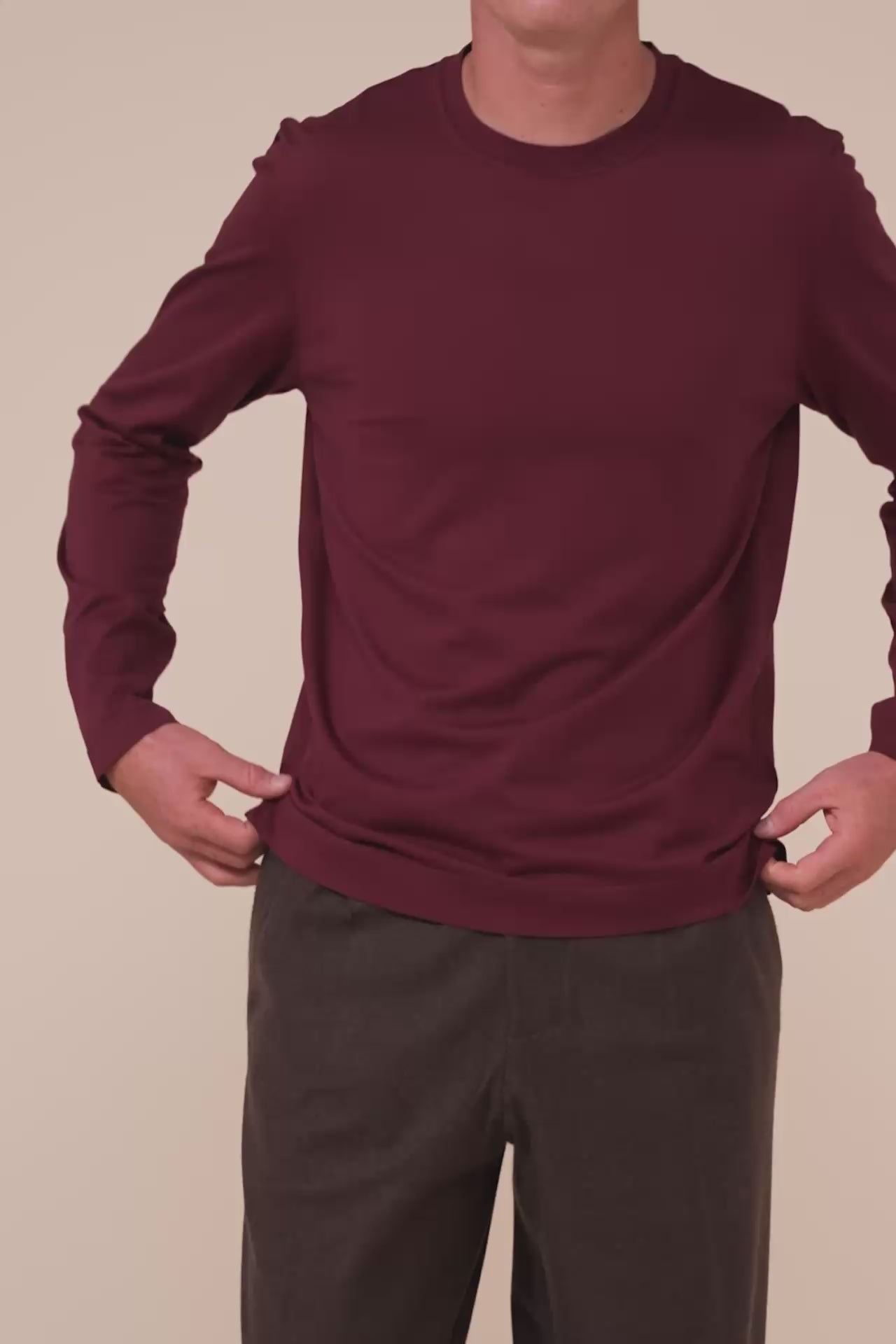 Extreme Organic Cotton Long Sleeve T-shirt - MERLOT
