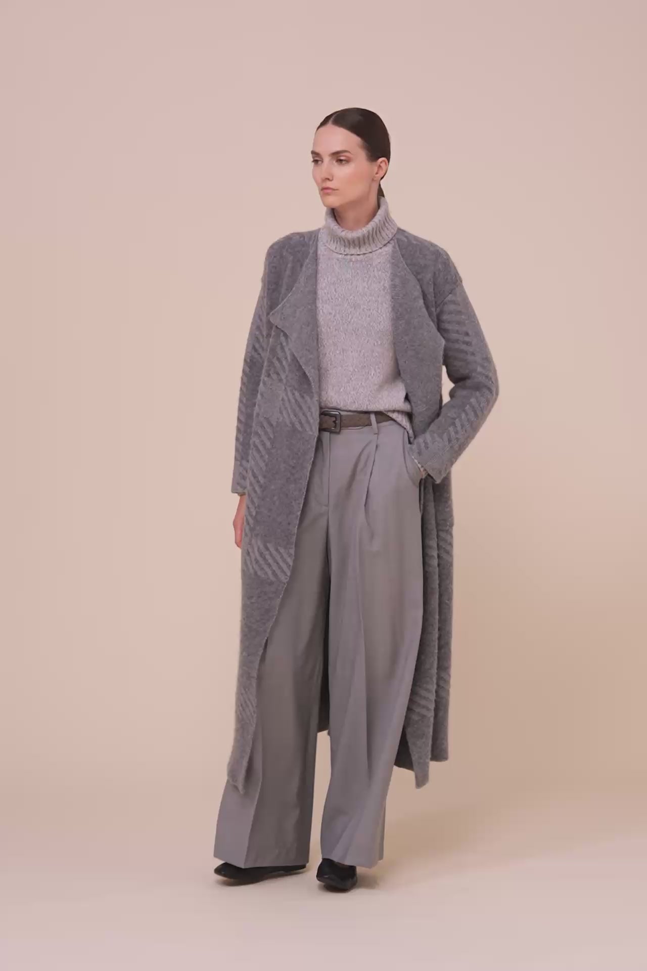 Blanca cappotto kimono in lana tartan - FLANNEL