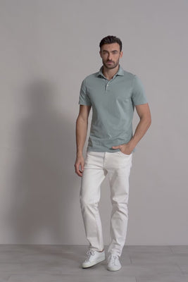 short sleeves polo t-shirt mint blue - video