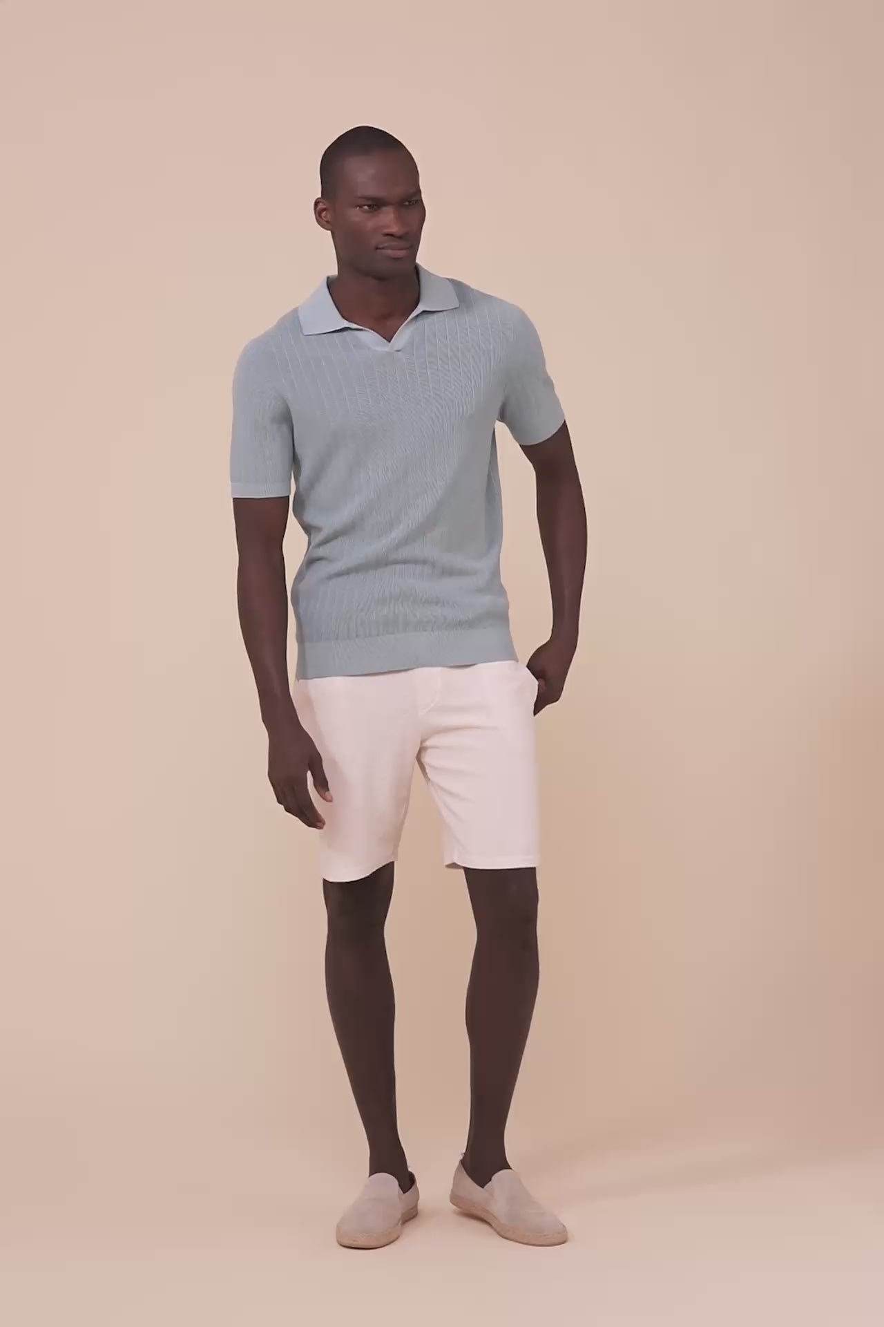 Matheus polo a maniche corte in cotone organico Giza - WHITE