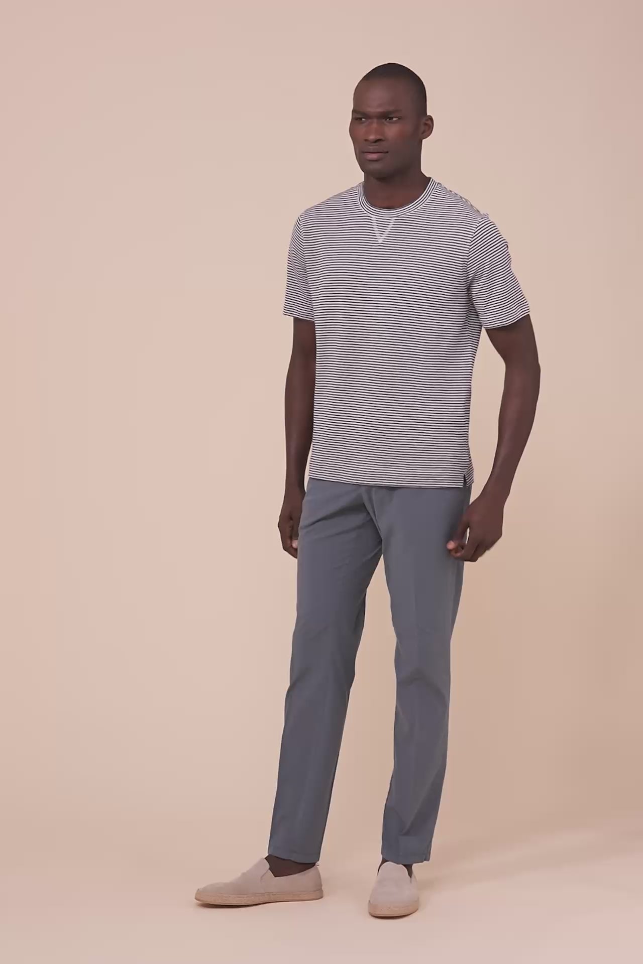 Super T-shirt a righe in cotone e lino - STORM