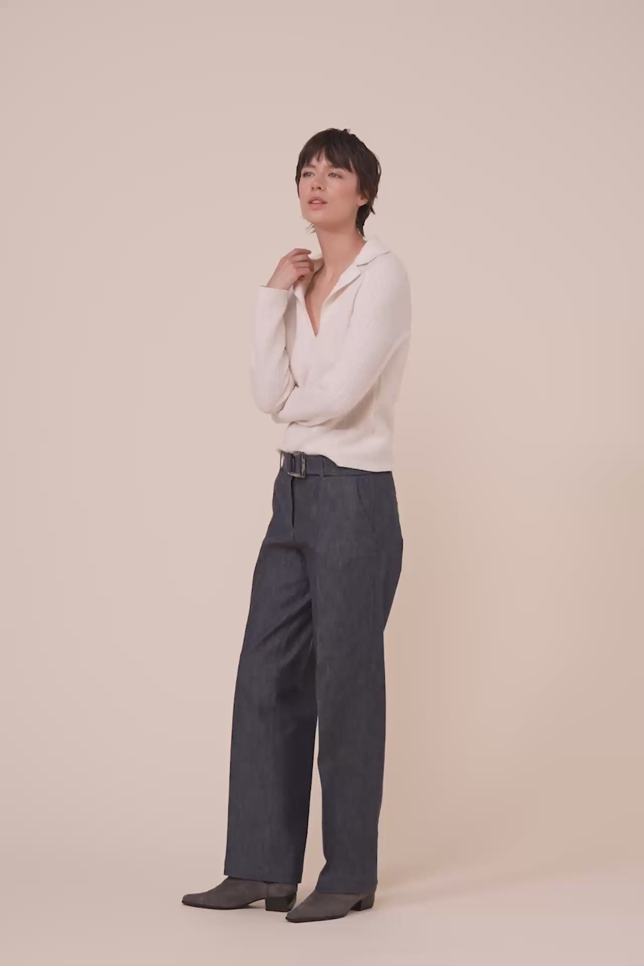 Julia Geelong Wool Polo - ICE