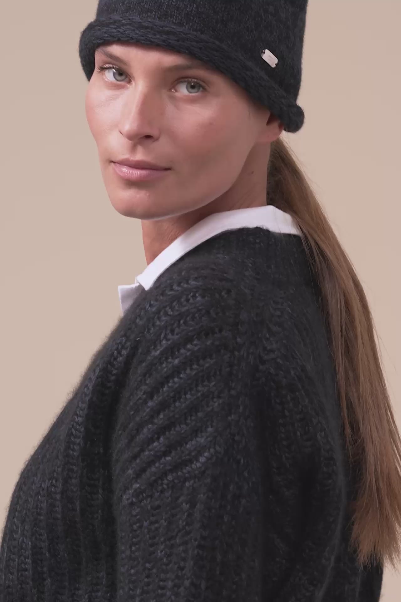 Epidoto Cashmere Glitch Beanie - STORM