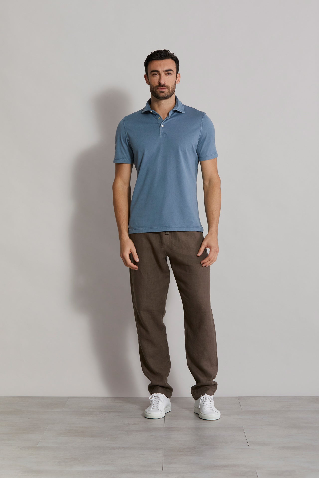 Zero polo t-shirt in organic Giza cotton