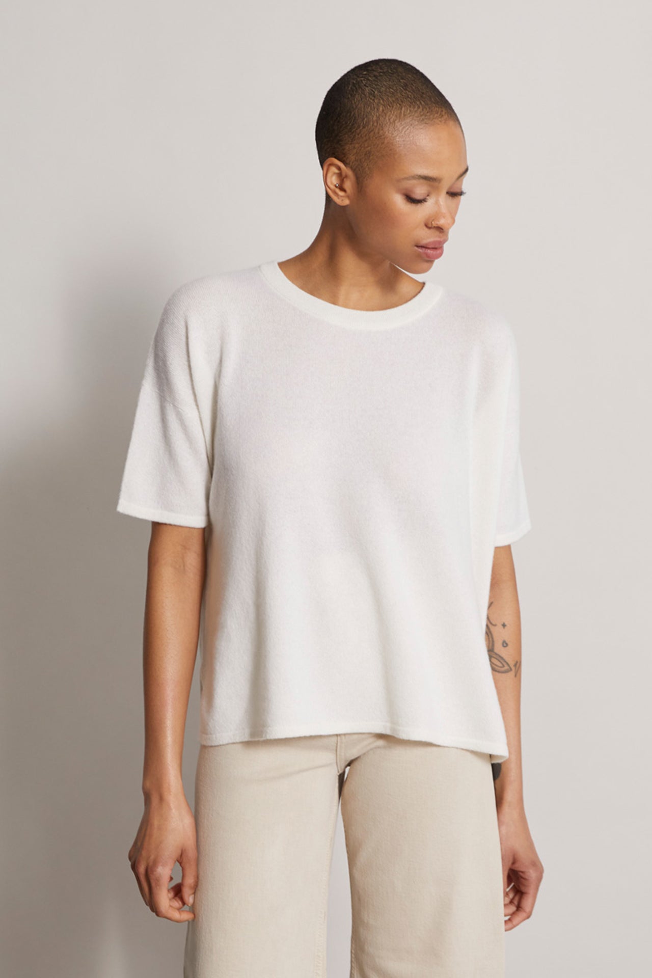 Caorle knitted t-shirt in summer cashmere